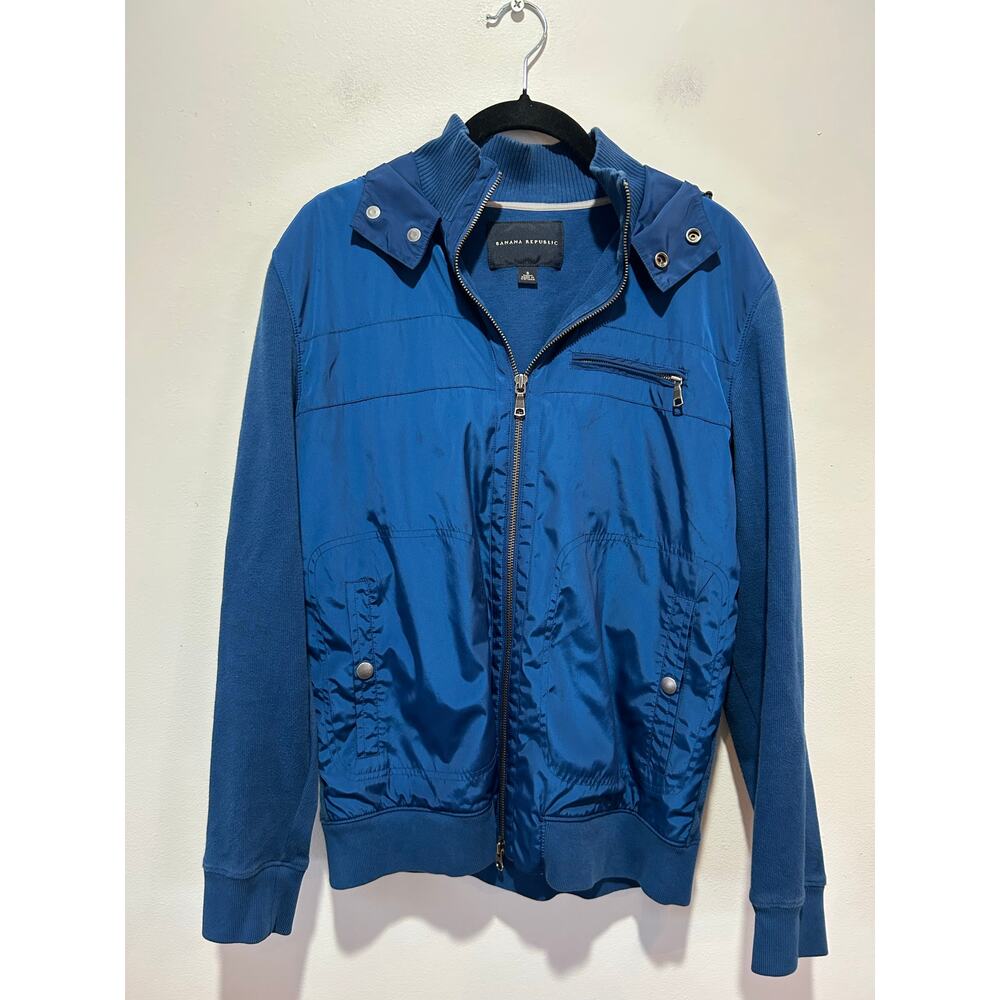 Banana Republic hooded jacket mens S blue transition casual